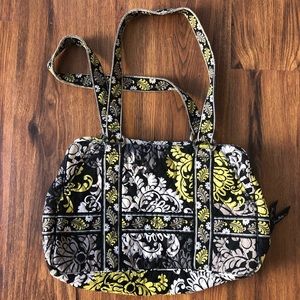 Vera Bradley Medium Quilted Yellow Black Grey and White Purse Small Duffel